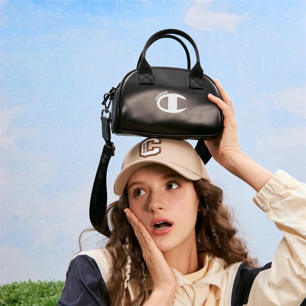 New Champion PU Bowling Bag, Shoulder Bag, Crossbody Bag, Handbag Regular Unisex Black/Milk White/Silver White/Pink Red U5AACPU72