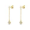ROXI S925 Silver Petals Stud Earring Microinlaid Colorful Cubic Zirconia Chain Tassel Earrings For Women Dangle Earring
