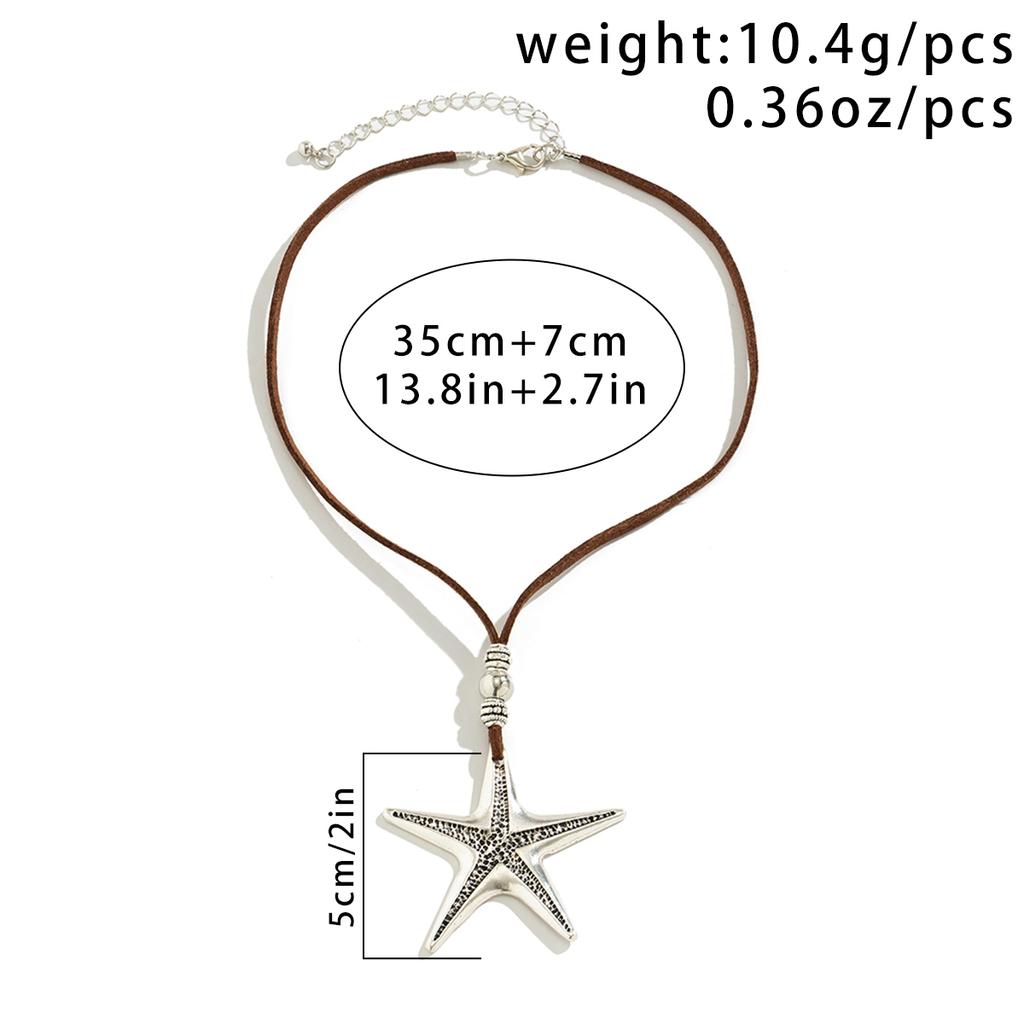 2026 Trendy Summer Big Star Starfish Pendant Necklace for Women Beach Goth Adjustable Chain Holiday Y2K Jewelry Accessories New