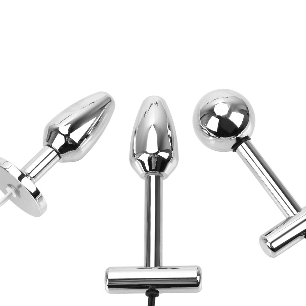 Sex Toy for Women Electrical Stimulation Prostate Massage Vaginal Tight Electro Shock G Spot Metal Anal Beads Butt Plug