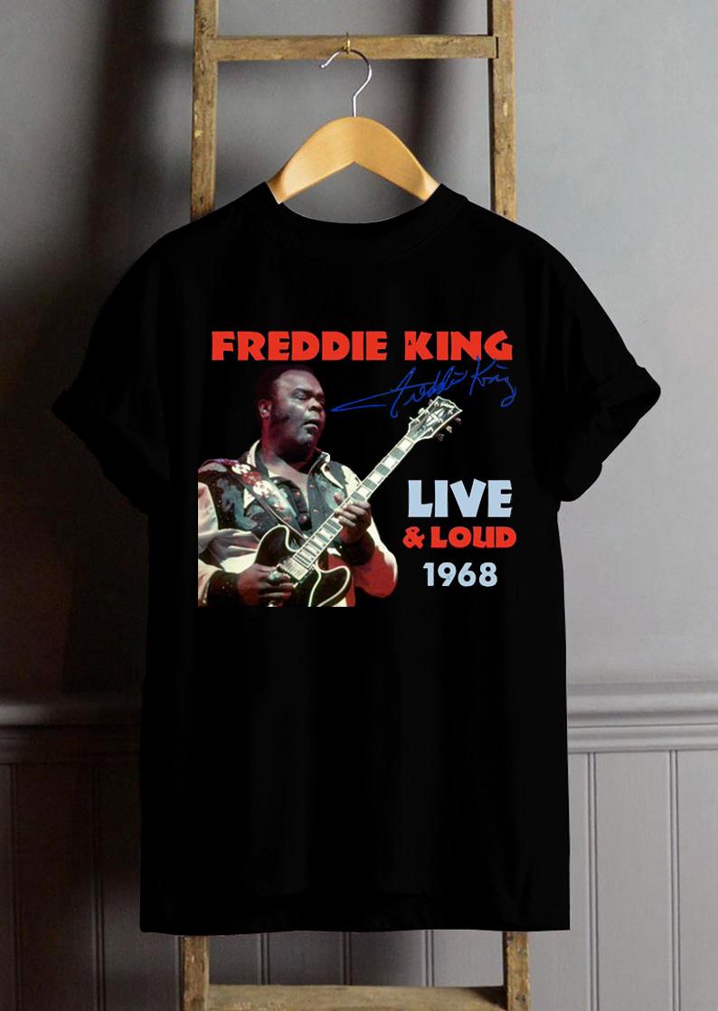 Vtg Freddie King Signature Cotton Black Heavy All Size Unisex Shirt TR063 S