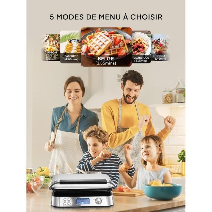 Gaufrier - fohere - double intelligent pro - 1600 w - 5 programmes - acier inoxydable