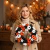 Halloween Pumpkin Wreath Artificial Mini Pumpkins Decorative Wreath for Seasonal Home Wall Door Decoration Indoor Outdoor Use