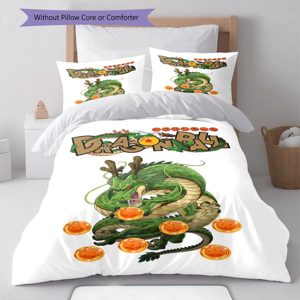 Shenron Pattern Bedding,Quilt Set Quilt Cover Pillowcase Home Birthday Gift (1 * duvet cover + 2 * pillowcase, without core)