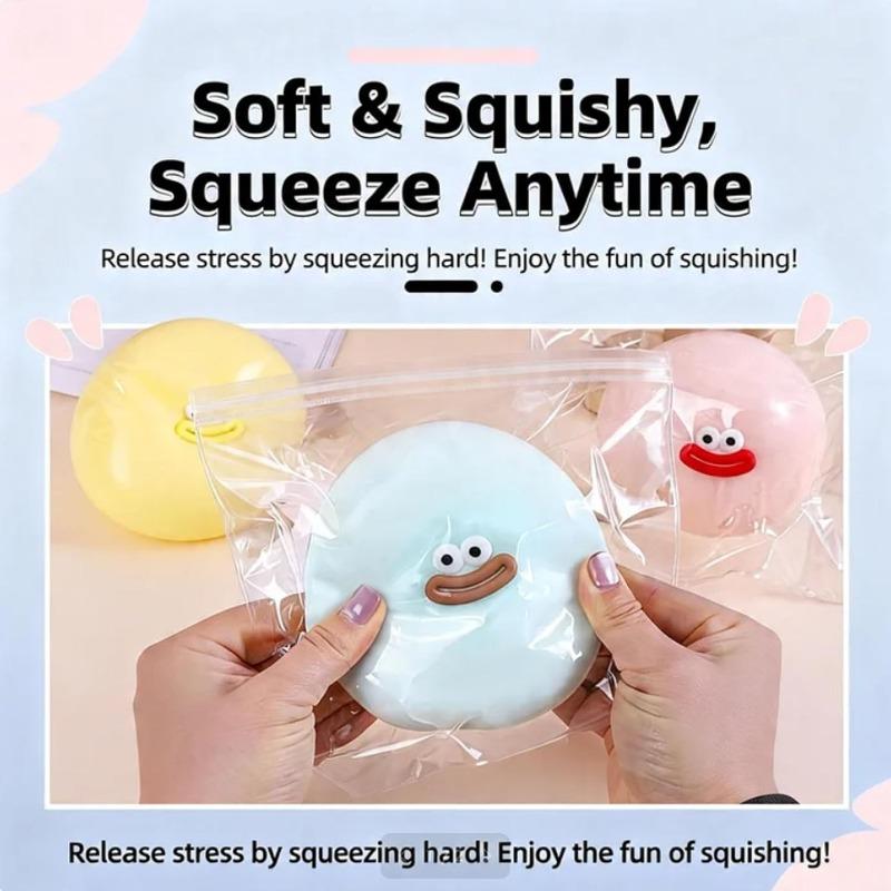 Smushers Face Squishy, smushers Squishy with Interchangeable Faces, Soft Slow Rebound Sensory Squeeze Balls for Adults Soft Squeeze Toy Relief (Pink)