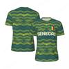 Magliette da Calcio alla Moda con Grafica della Bandiera del Senegal per Uomo Tendenze 3D Stampa Emblema Nazionale Magliette Sportive Ampie Traspiranti