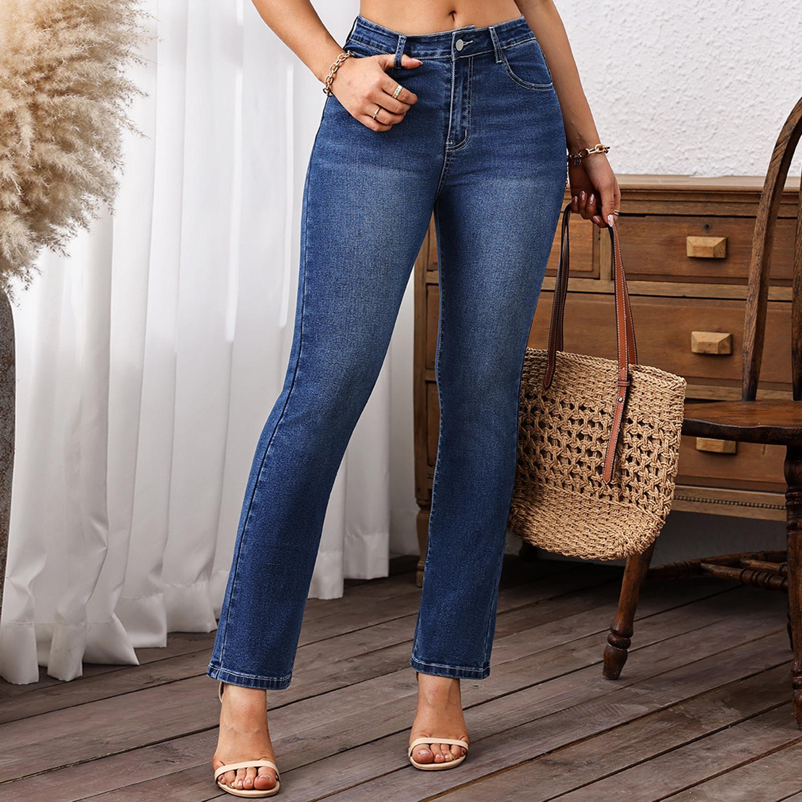 

Женские джинсы с высокой талией, слегка расклешенные, в стиле ретро, с вышивкой XL