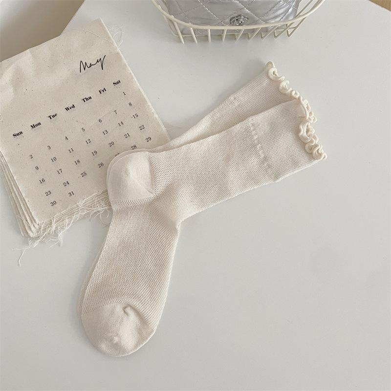 

Женские летние тонкие все виды простых удобных однотонных дышащих носков-трубок до уха 1 pair бежевый