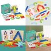 Creative Wooden Geometric Shape Puzzle Nail Board Kid Toy For Early Learning