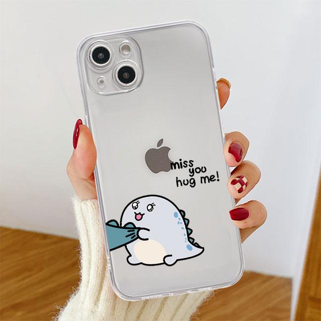 Little Dinosaur Cute Clear Case For Apple iPhone 11 14 13 12 Pro 7 8 Plus XR X XS Max 6 6S 14Pro Silicone Phone Cover