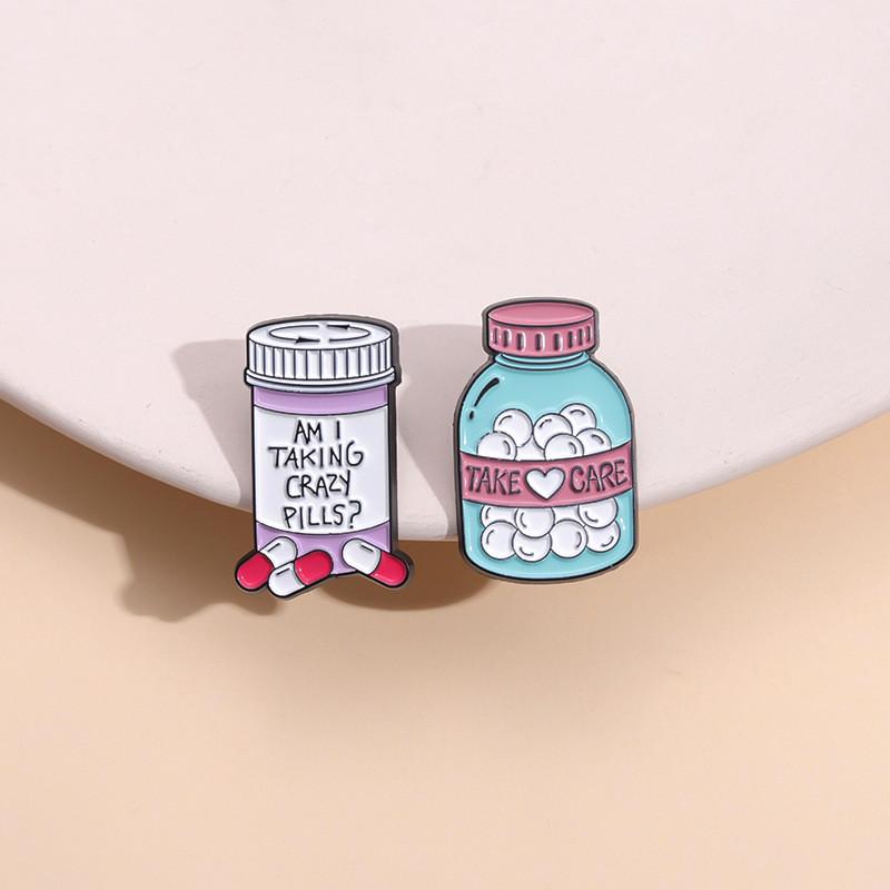 Alloy Brooch Personalized In Fun Cartoon Candy Bottle Design For Stylish Wear