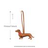 Exquisite Handmade PU Leather Sausage Dog Keychain Pendant - Cartoon Puppy Car Accessory