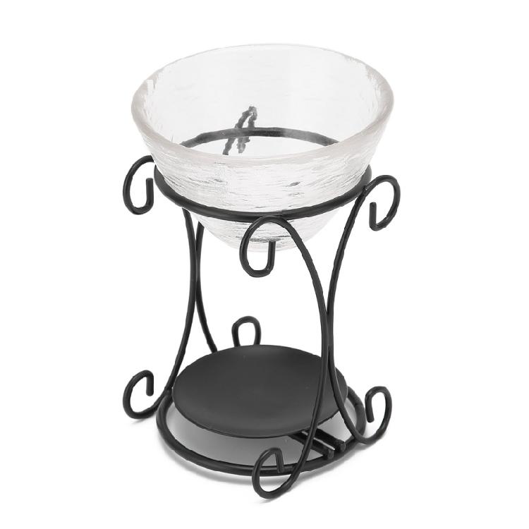 Modern Home Decorative Essential Oil Warmer With Glass Plate And Elegant Metal Frame For Warm Ambiances Creation