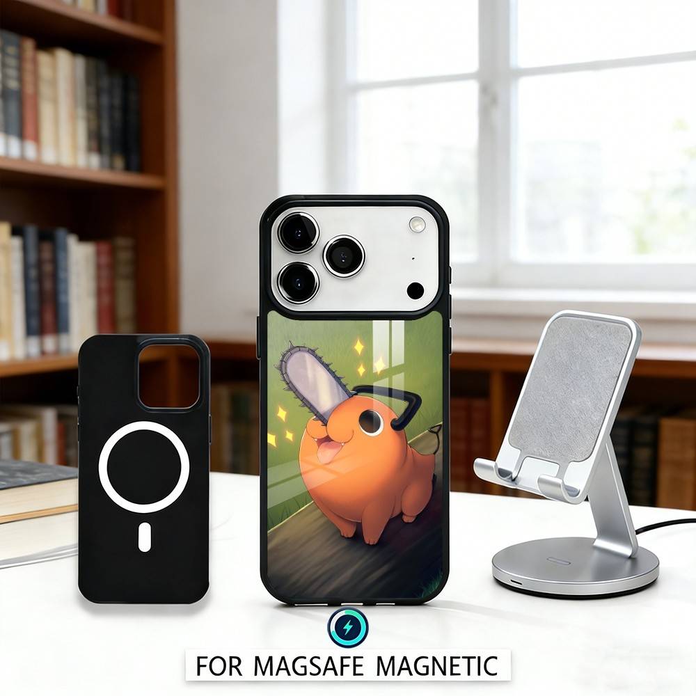C-Chainsaw M-Man Pochita Phone Case For iPhone 17,16,15,14,13,12,Pro,Max For Magsafe Magnetic Wireless Charging