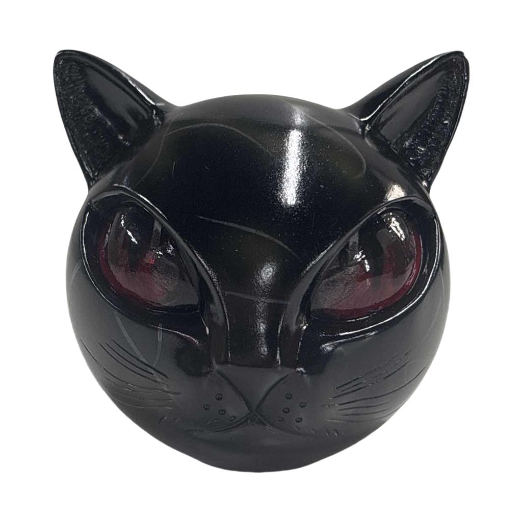 Halloween Black Cat Sculpture Resin Tabletop Cat Statue Black Cat Figurine Elegant Home Decor Gifts for Cat Lovers Women Men