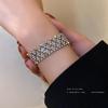Stylish Rhinestone Bracelet: Bold, Wide Design for Trendy Hip-Hop Fashion