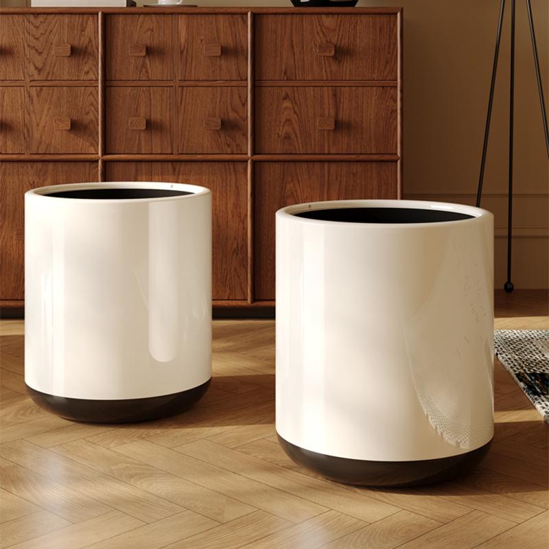 

Large Vintage French-Style Leather Trash Can for Home