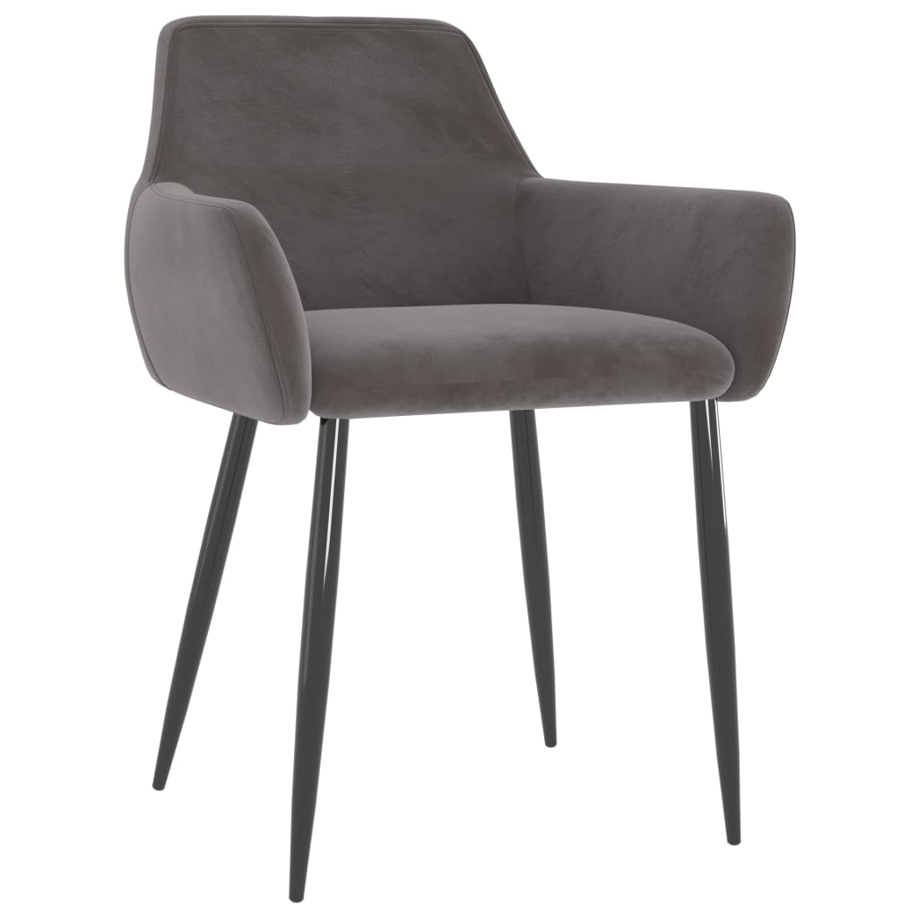 Dining Chairs Set of 4 Dark Gray Velvet