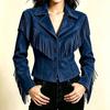 Women's Color Lapel Long Sleeve Button Down Loose Fit Jacket