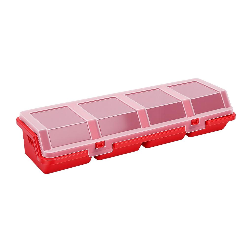 6 Pcs Screw Storage Box Small Parts   Hardware Container 4 Compartments for Garage Workshop Nuts  s Craft Red