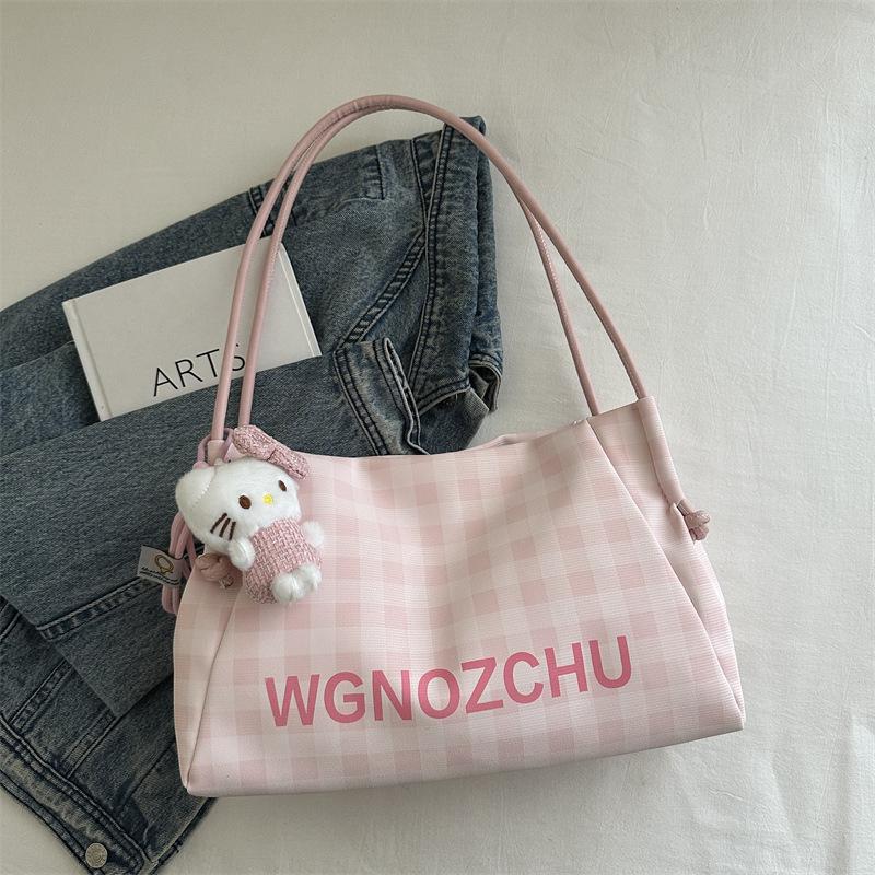 Premium Plaid Bag Women's Autumn New Commuter Armpit Bag Large Capacity Shoulder Tote Bag