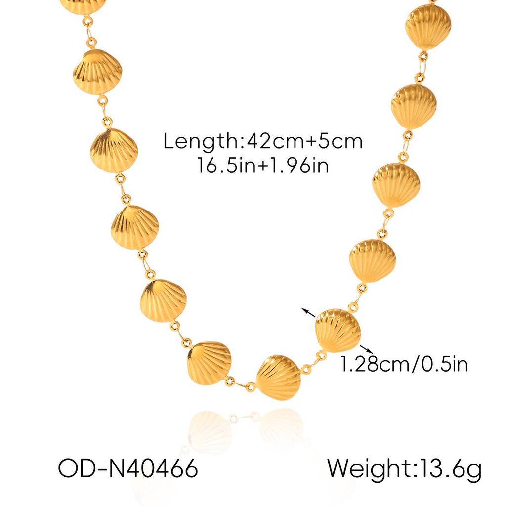 Ocean-Inspired 18k Gold Plated Starfish & Seashell Jewelry Set (Stud Earrings & Conch Pendant Necklace)