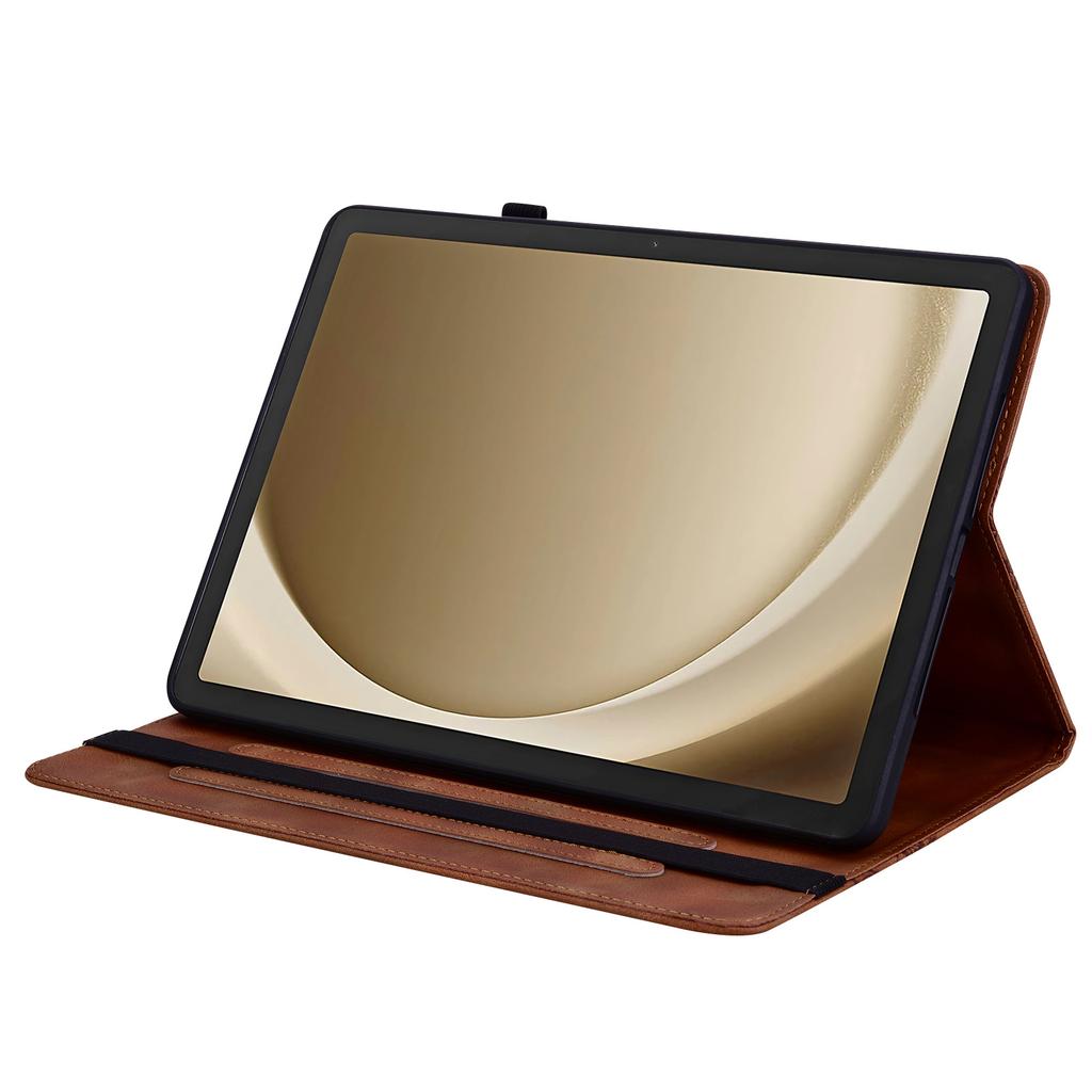 For Samsung Galaxy Tab A11+/A9+ Leather Case Heart Imprint Foldable Stand Card Slot Stylus Holder Tablet Cover
