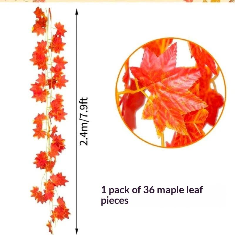 5/10Pcs Artificial Fall Leaf Garland Fake Plants Autumn Decor Leaves Vine For Thanksgiving Halloween Festivals Wedding Decora