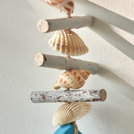 Wooden Fish Coastal Wall Ornament Nautical Theme Sea Fish Wall Art with Hemp Rope Vintage Lake House Hanging Sculpture for Home Living Room