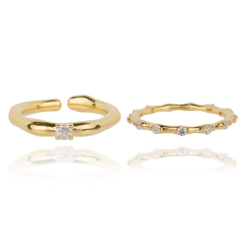 

AUGUST ALICE Rough & Bone Ring Set_Gold one