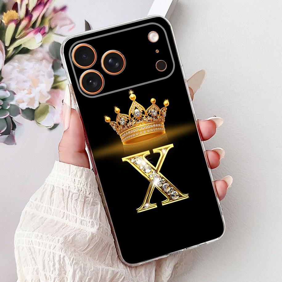 

For iPhone 17 Pro Max Case Cute Initial Letters Soft Clear Silicone Back Protective Cover For iPhone Air Funda iPhone17 Pro Capa iPhone Air