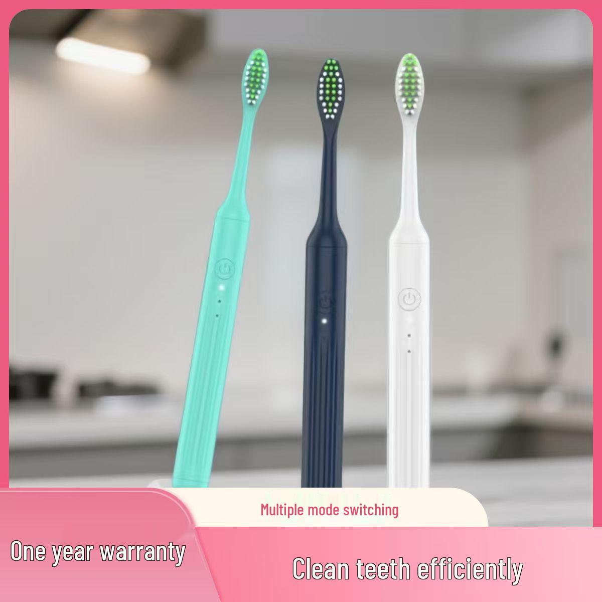 

Rechargeable Sonic Electric Toothbrush Travel Set with Soft Bristles - Adult Model & Couple Gift 1 Brush Head Set темно-синього кольору