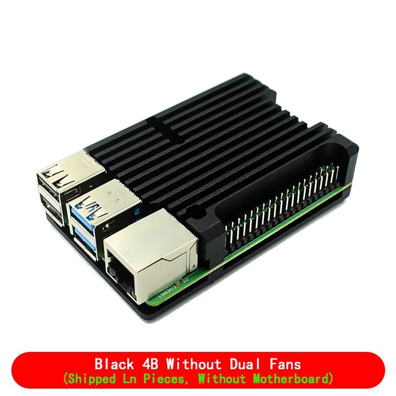 Pi 4 3 B 3B Plus Aluminum Case with Dual Cooling Fan Metal Shell Enclosure for RPI Raspberry Pi 4 3 Model