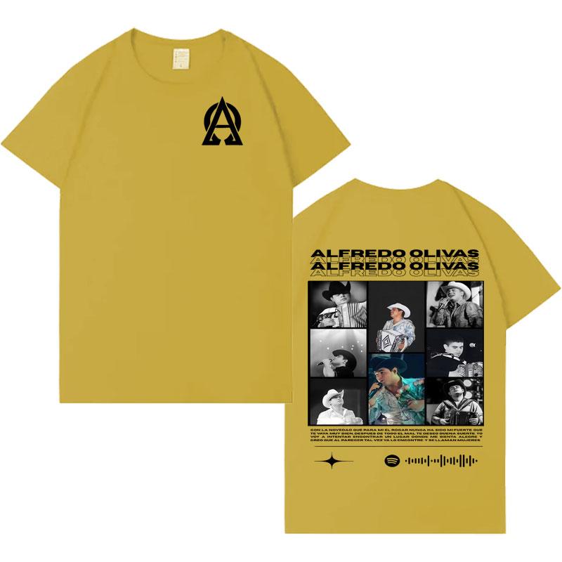 Rapper Alfredo Olivas Double Sided Print Graphic Tshrit Mens Women Aesthetic Casual Tshrits Pop Crewneck Short Sleeve Fans Gift