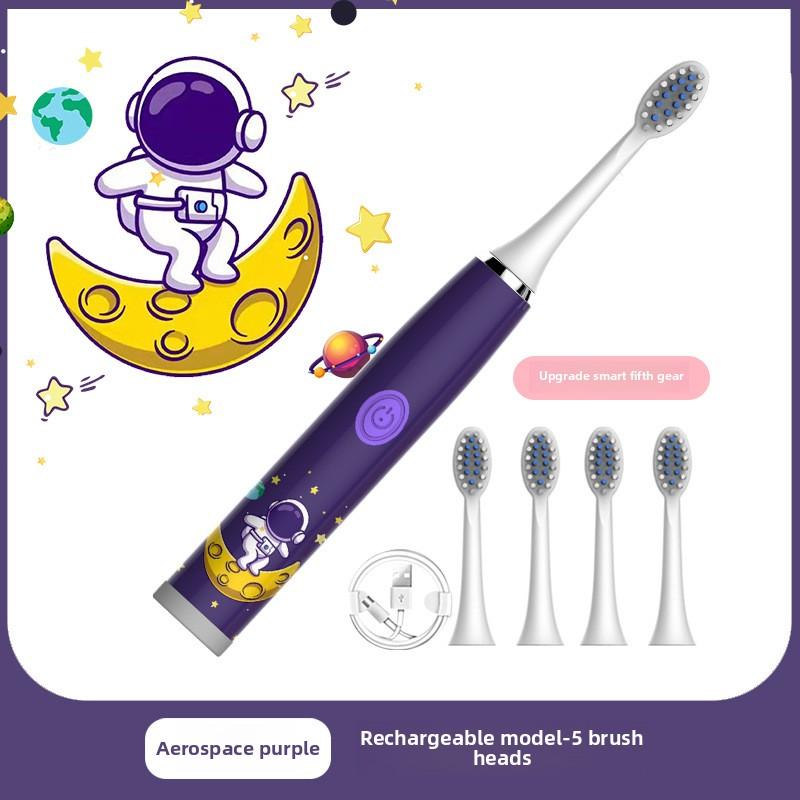 Children's Electric Toothbrush Cartoon Soft Hair IP7 Waterproof Sonic Automatic Ten Thousand Hair Brush U-shaped Toothbrush