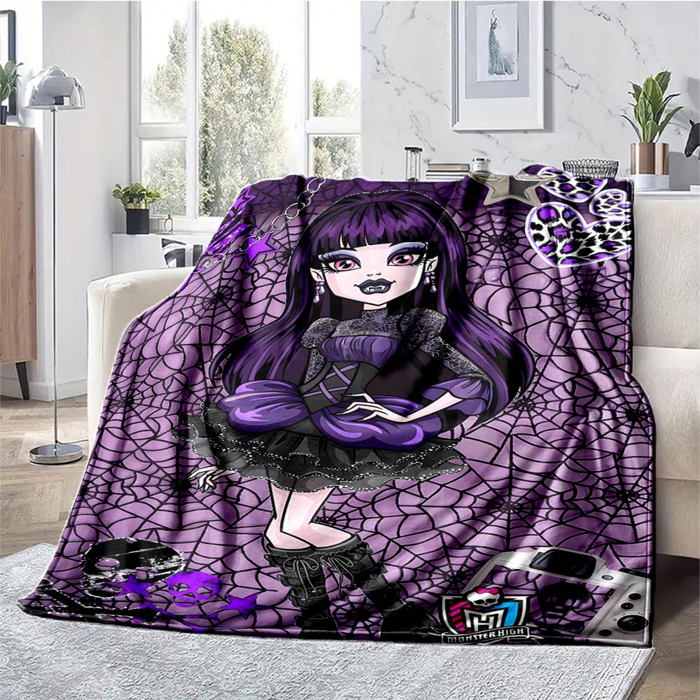 Monster High Theme Printed Blanket - Perfect for Couch, Bed, Travel & Outdoor Use | Machine Washable, Cozy & Durable.