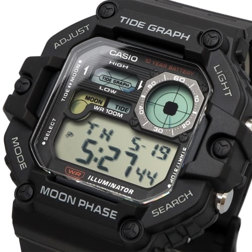 Casio CASIO Digital Men's Watch with Tide Graph & Moon Data Display Function WS-1700H-1AV Black Overseas Model