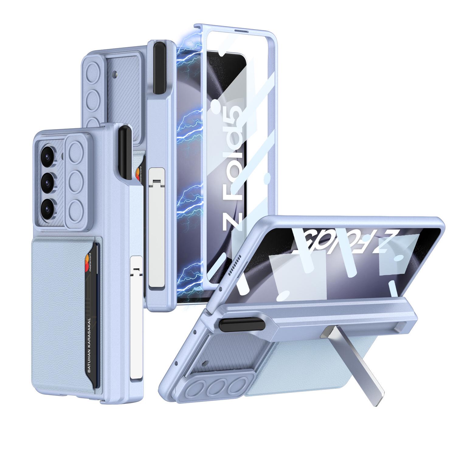 

Samsung Fold5 Foldable Case: Fashionable Push-Window with Card Slot, Pen Holder, Stand & Protection. Samsung Fold5 [Excludes Pen]