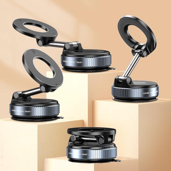 Magnetic Car Phone Holder 360 Degree Rotation Stable Support Phone Mount for Speed Cameras Easy Install Retractable Magnet Fix Mobile Accessories