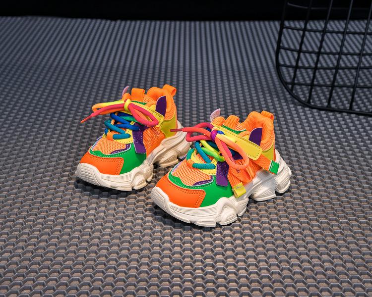 

Spring New Kids Sneakers Baby Candy Lace School Shoes Boys Girls Soft Anti-slip Running Shoes Children Fashion Sneakers 25