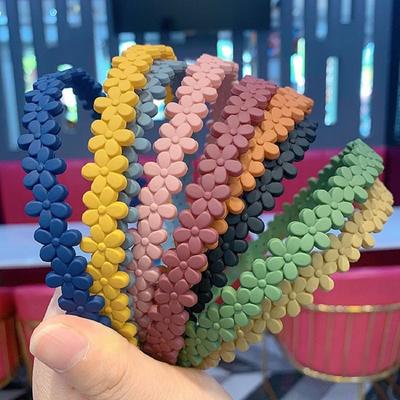 5/10 Stück Mädchen Plastik Blumen Haarreifen Niedliche Blumen Stirnbänder Mattes Stirnband Frauen Mädchen Haarschmuck Mode Kopfbedeckung