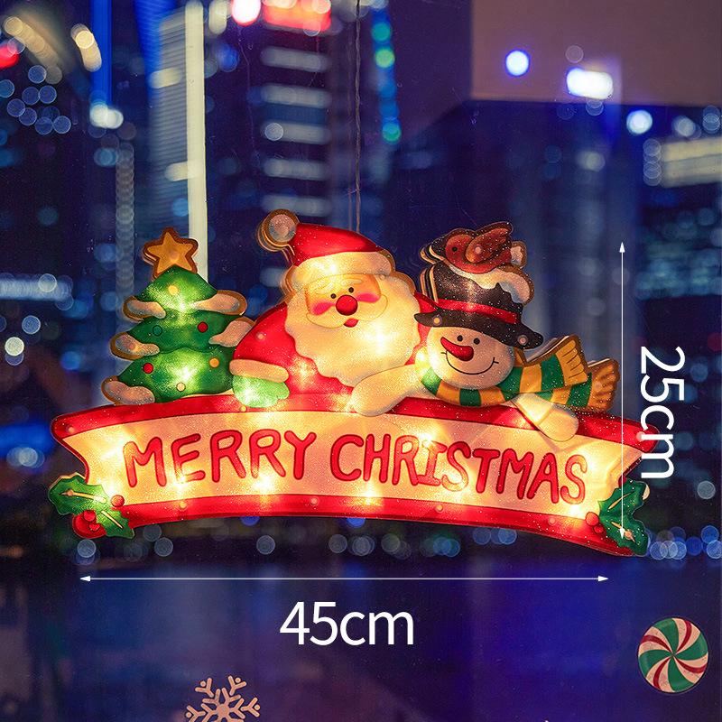 Christmas Decorations Scene Layout Festive Atmosphere Decoration Creative Window Stickers Glass Door Window Luminous Pendants