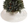 36/48 Inch White Traditional Christmas Tree Skirt Christmas Cotton Knitted Fan-shaped Tree Skirt Christmas Tree Apron Base Cover