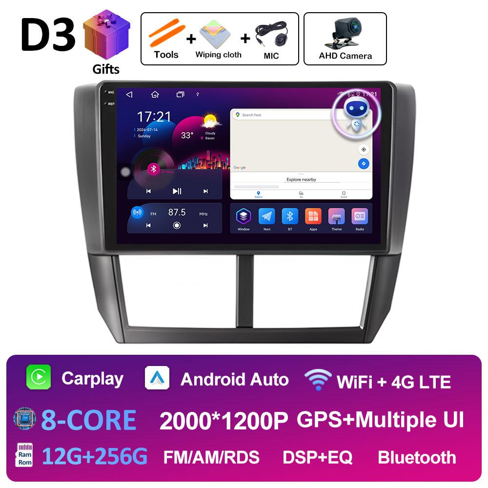 Wireless Carplay DSP Stereo For Subaru Forester 3 SH 2007 2008 2009 2010 2011 2012 2013 Android 14 WIFI Bluetooth 4G Auto Tools