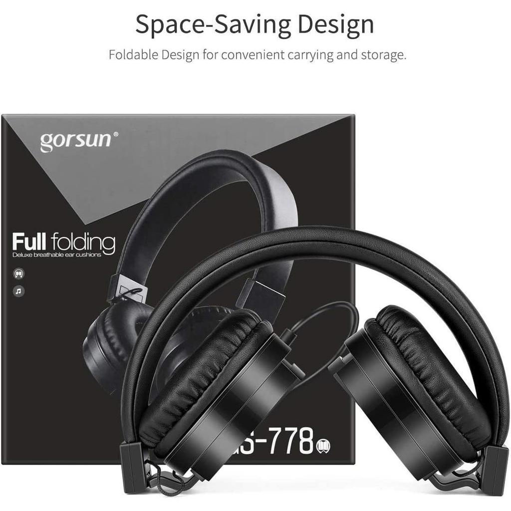 Gorsun Kids Headphones, Lightweight Stereo Wired Children's Headsets for Kids Adults Adjustable Headband Toddler Headset for Smartphones