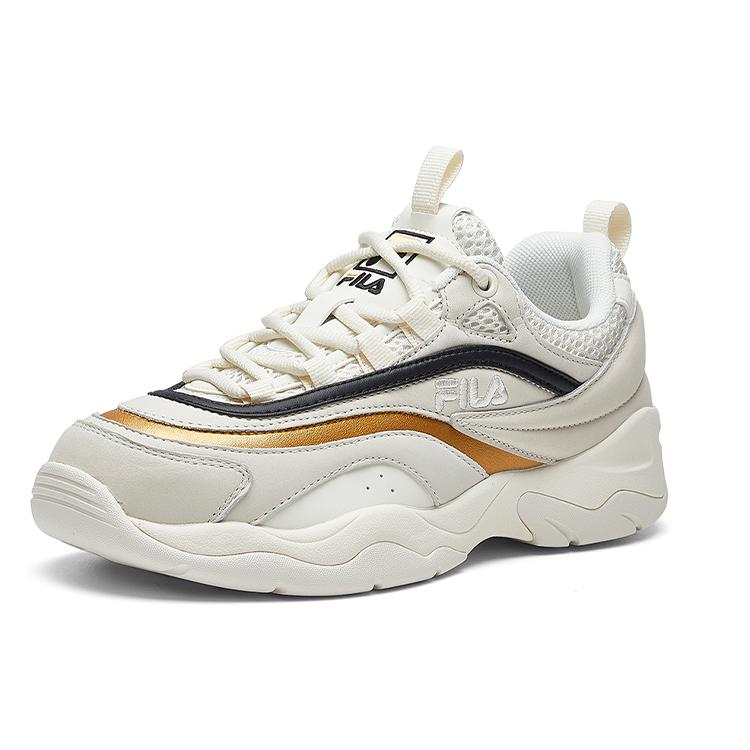 FILA Ray Vntg Low Running Shoes Gs White/Gold Women's F12W011104FWD
