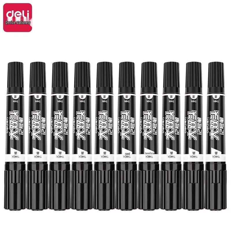 Deli S555 Dual-Tip Permanent Marker Pen