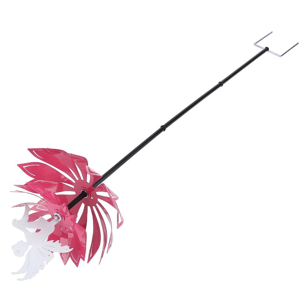 8pcs 2 Flowers Metal Flower Sculpture Alloy Garden Yard Decoration Lawn Patio Backyard Decor