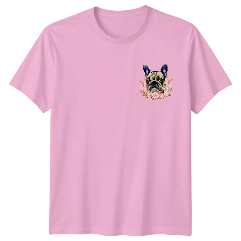 French Bulldog Dog Watercolor Floral Animals Unisexs TShirt Unisexs Tee Graphic Top
