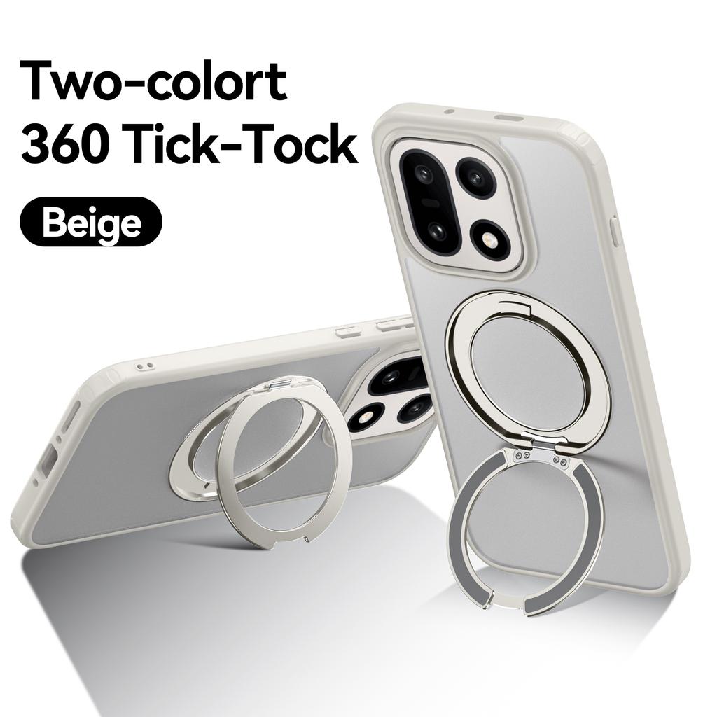 360° drehbarer magnetischer Metallring-Ständer Handyhülle für OnePlus 15 6,78 Zoll durchsichtige mattierte stoßfeste Hülle Coque Fundas